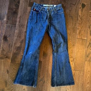 097: vintage, Y2K, Mudd Jeans, flare, cut mid rise size 7